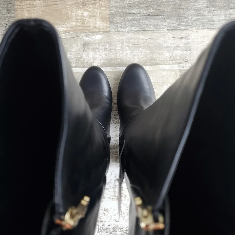 Naturalizer Loving Womens Wide Calf Knee High Boot Sz 7.5 M Black Side Zip